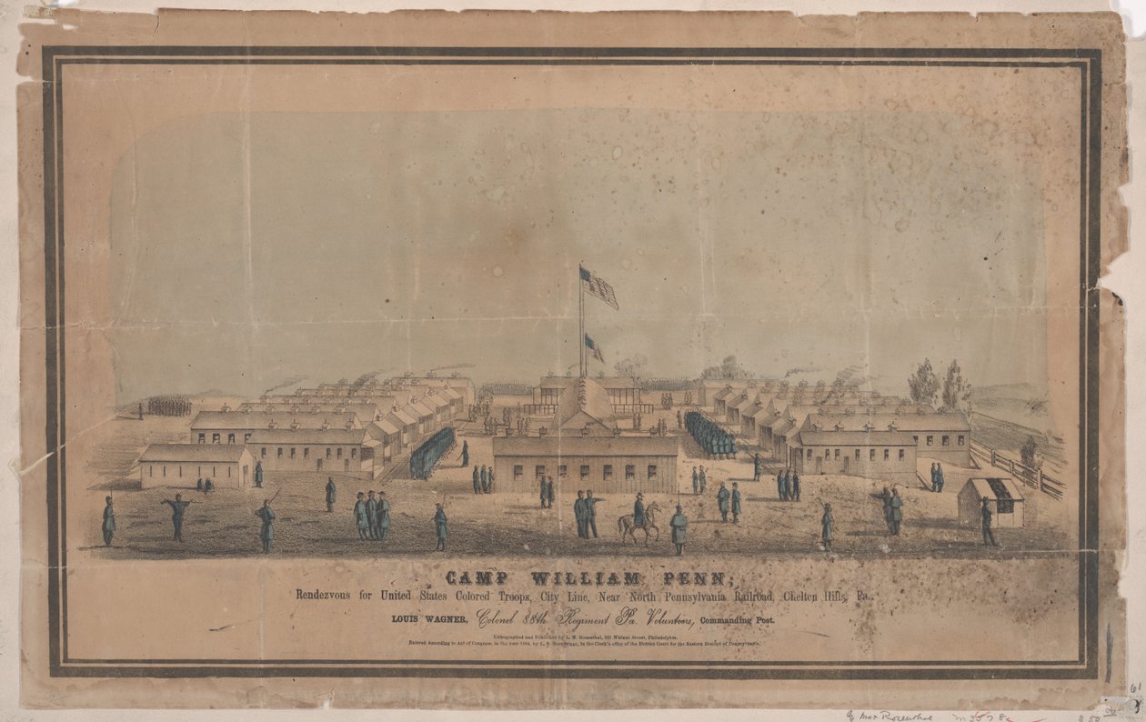 Acampamento William Penn, c.1864 (chromolitho) de Louis N. Rosenthal
