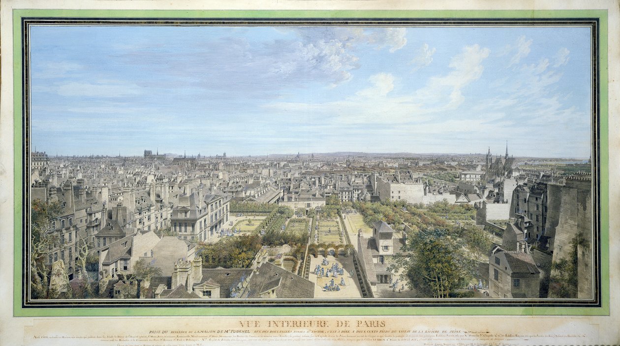 Vista panorâmica de Paris em direção ao norte, 1786 de Louis Nicolas de Lespinasse
