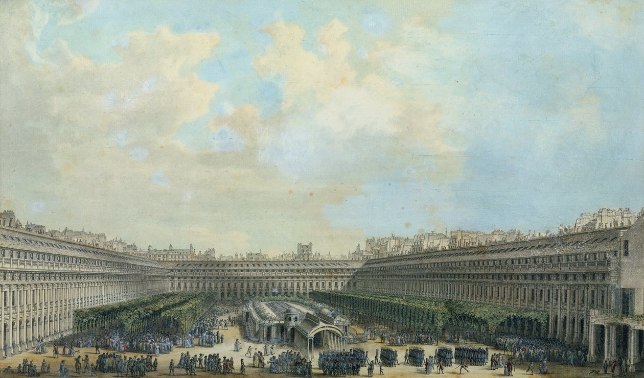 O jardim do Palais Royal, 1791 de Louis Nicolas de Lespinasse