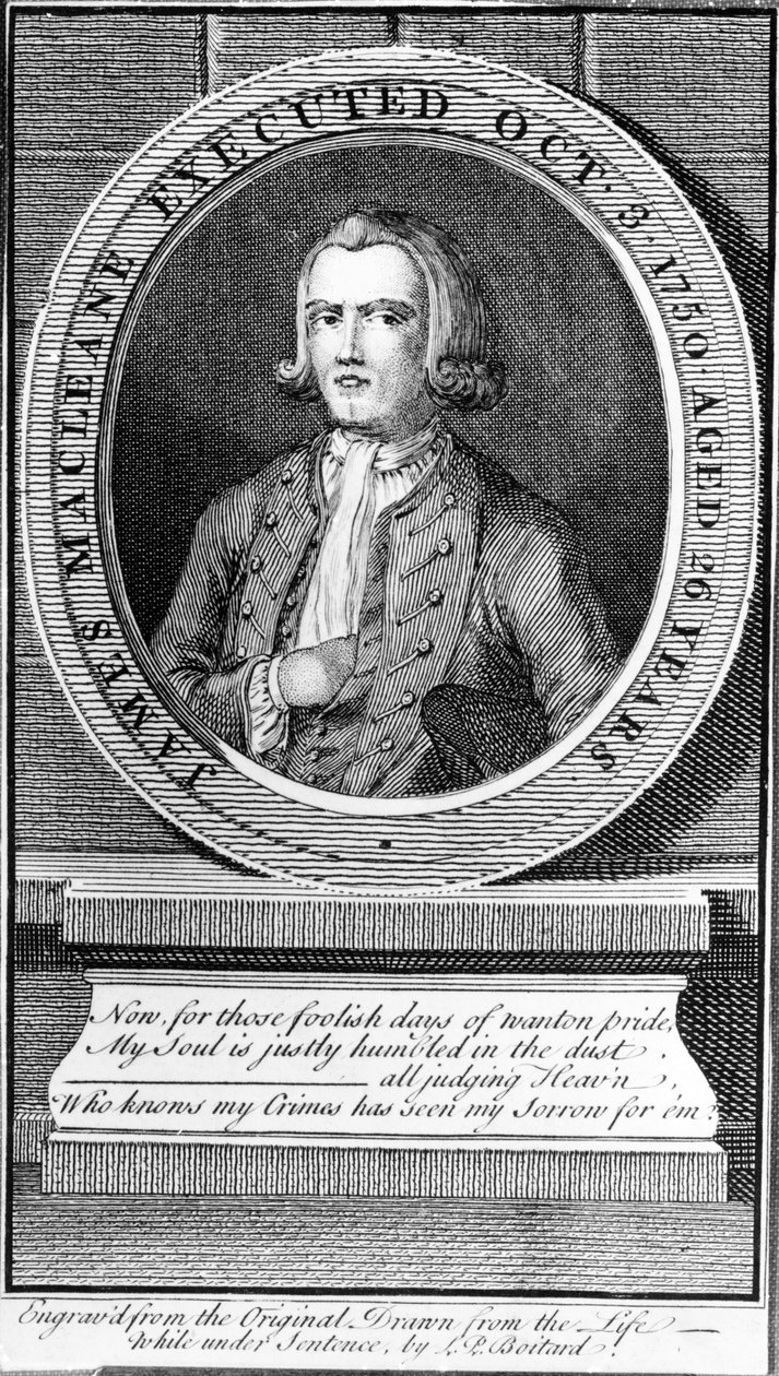 James Macleane foi executado em 3 de outubro de 1750 com 26 anos de idade, 1750 de Louis Philippe Boitard