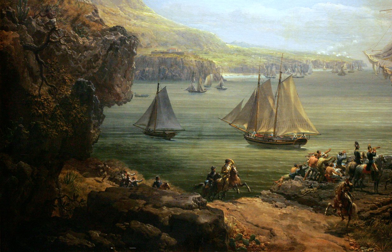 Luta do Poursuivante contra o navio britânico Hercules de Louis Philippe Crepin