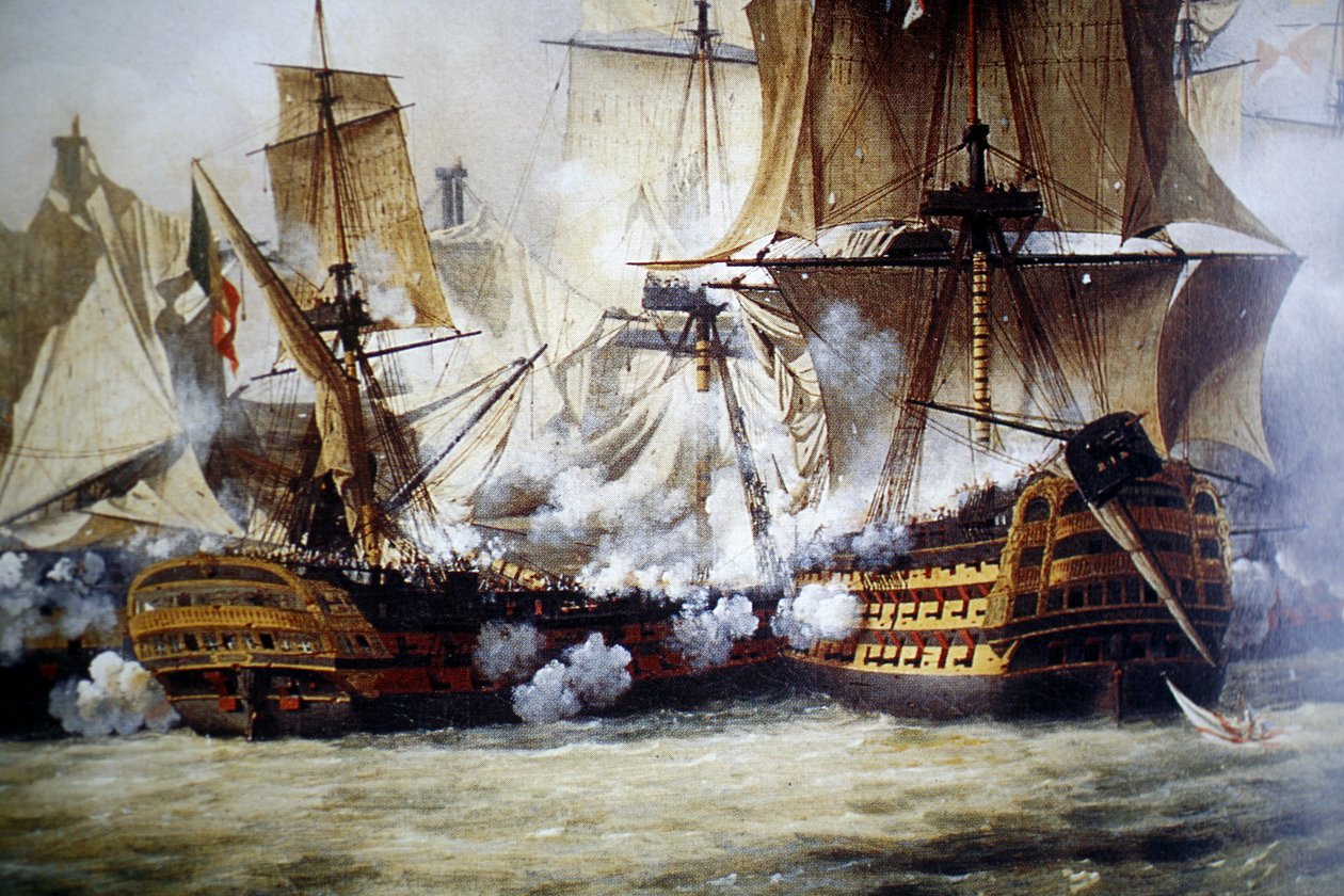 Cena da batalha de trafalgar de Louis Philippe Crepin
