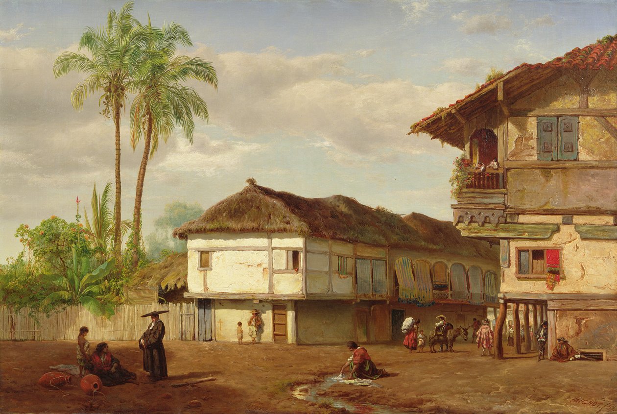 Street View de Guayaquil, Equador, 1859 de Louis Rémy Mignot