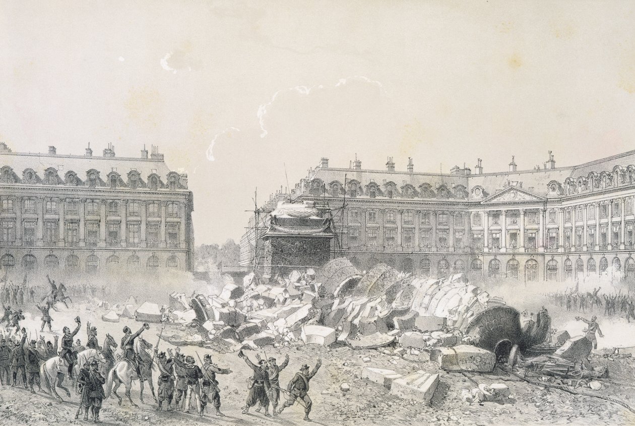 A Queda da Coluna Vendome durante a Comuna de Louis Remy Sabatier