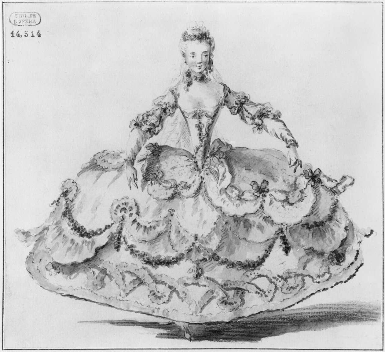 Mademoiselle Marie Salle (caneta e papel higiênico) de Louis Rene Boquet