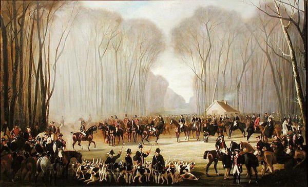 Caça ao Encontro em Puis au Roi na Floresta de Compiegne de Louis Robert Heyrault