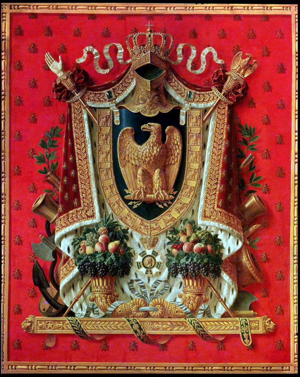 Brasão do Império Francês, design para uma tapeçaria, 1808 de Louis Saint Ange Desmaisons