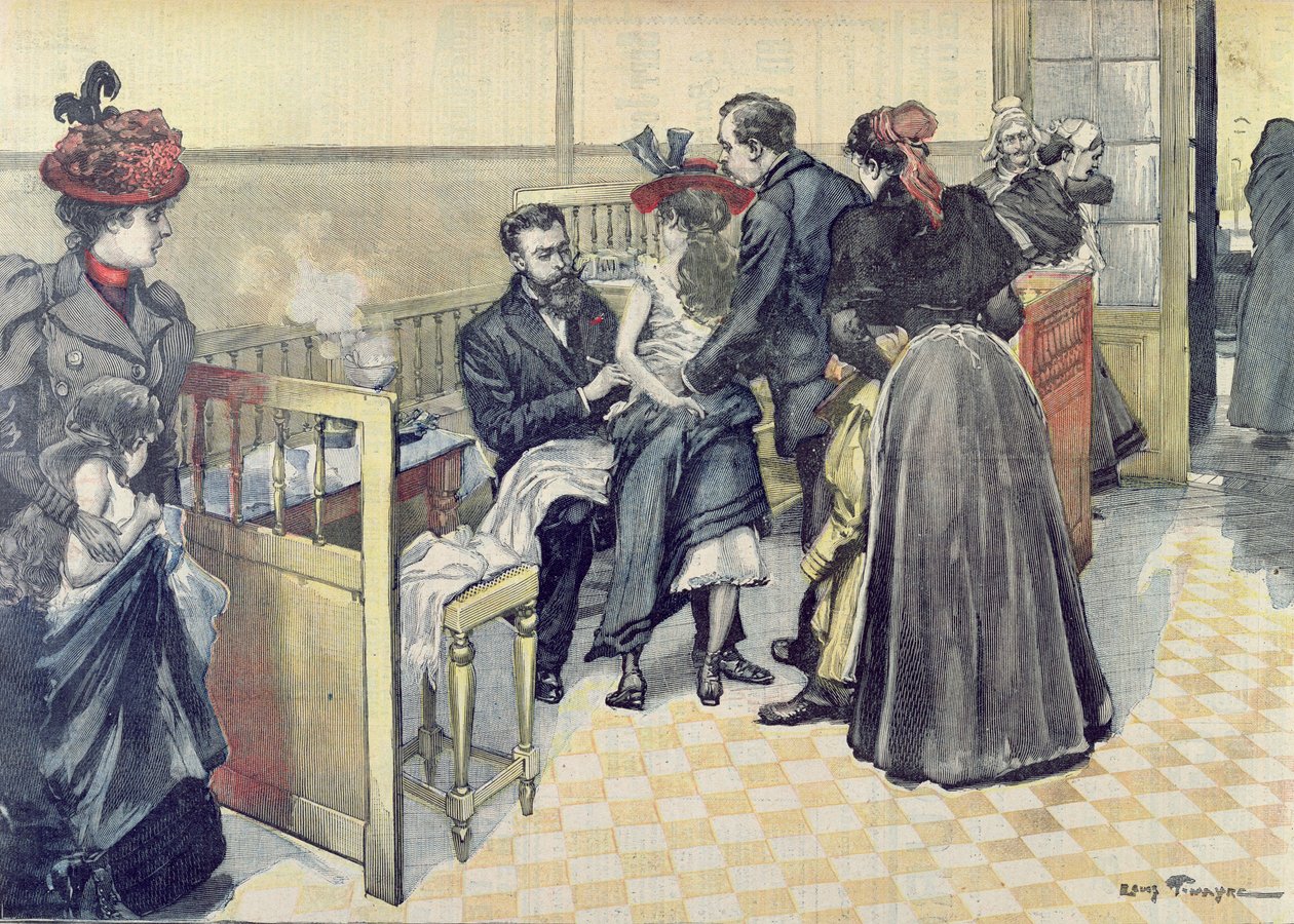 Vacinação anti-rábica no Instituto Pasteur, c.1900 de Louis Tinayre