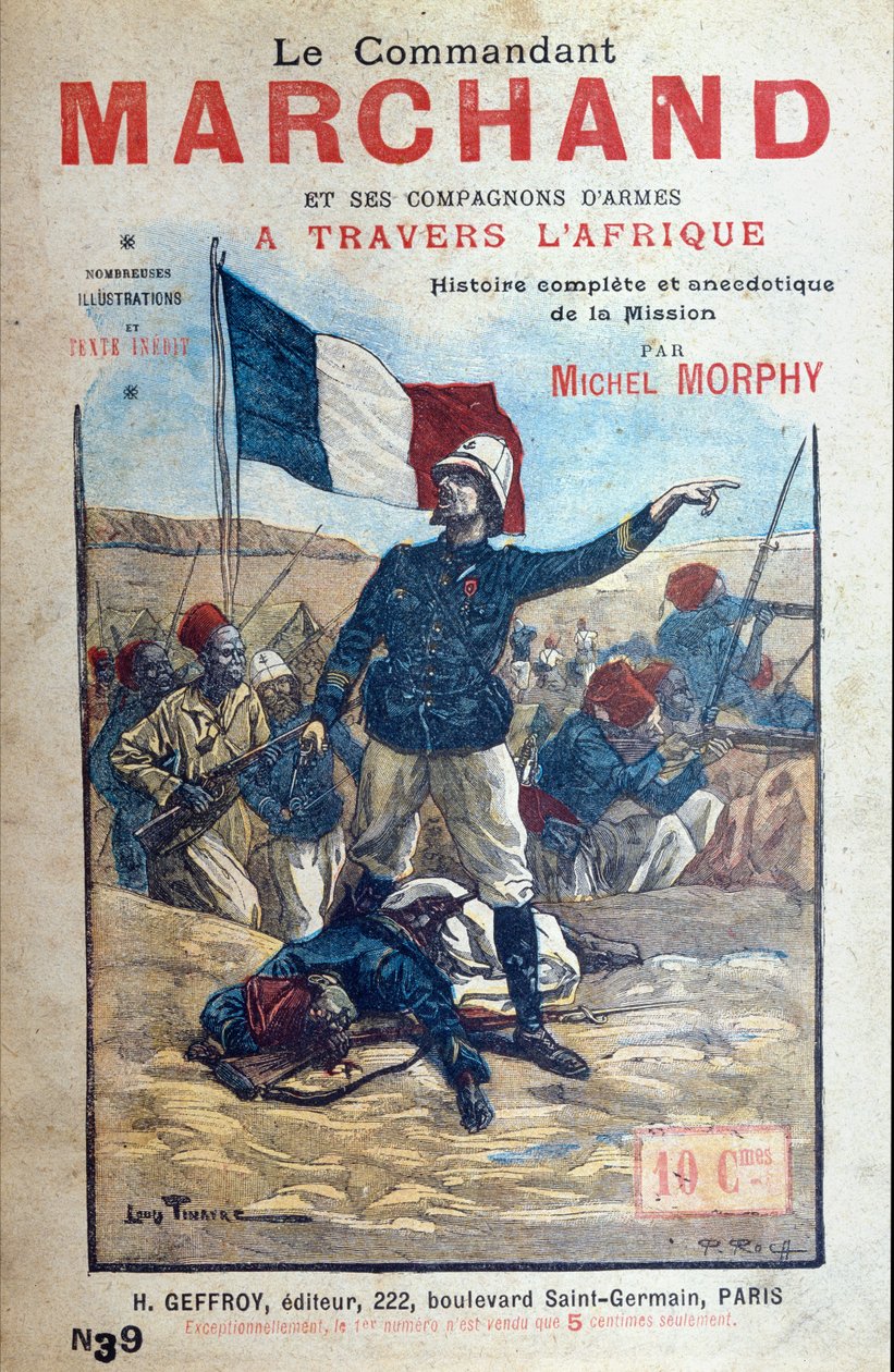 Capa de uma história da Missão Marchand em toda a África por Michel Morphy de Louis Tinayre
