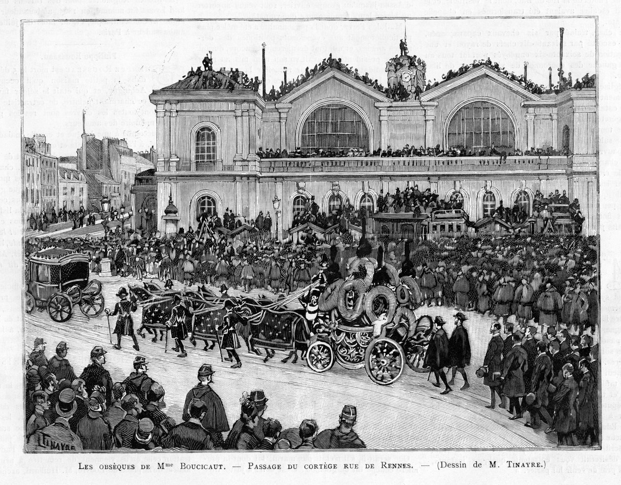 A Procissão Fúnebre de Marguerite Boucicaut em Paris, 1887 de Louis Tinayre