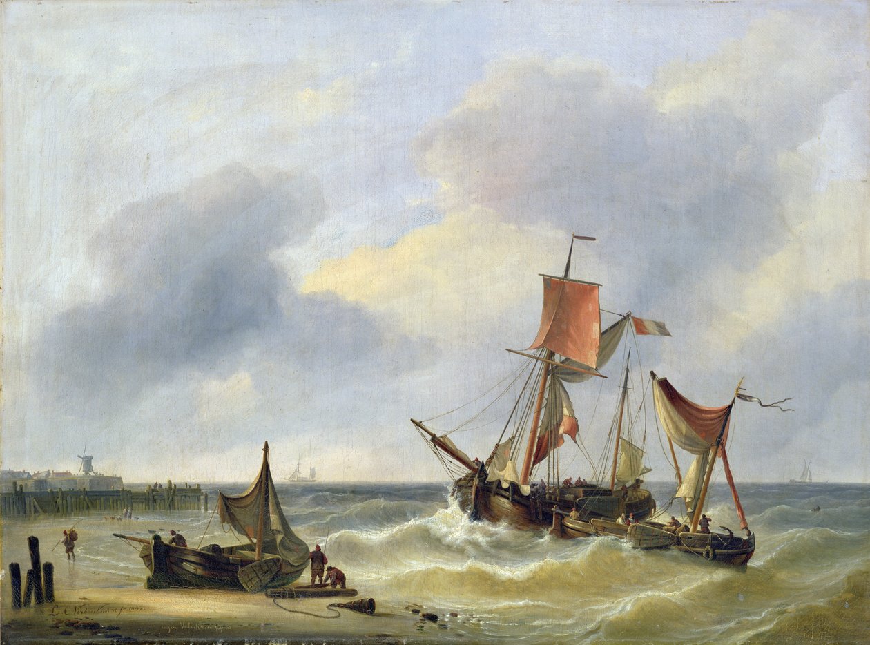 Vista Costeira, 1833 de Louis Verboeckhoven