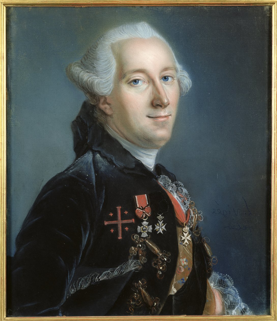 Retrato de um homem (pastel em papel) de Louis Vigee