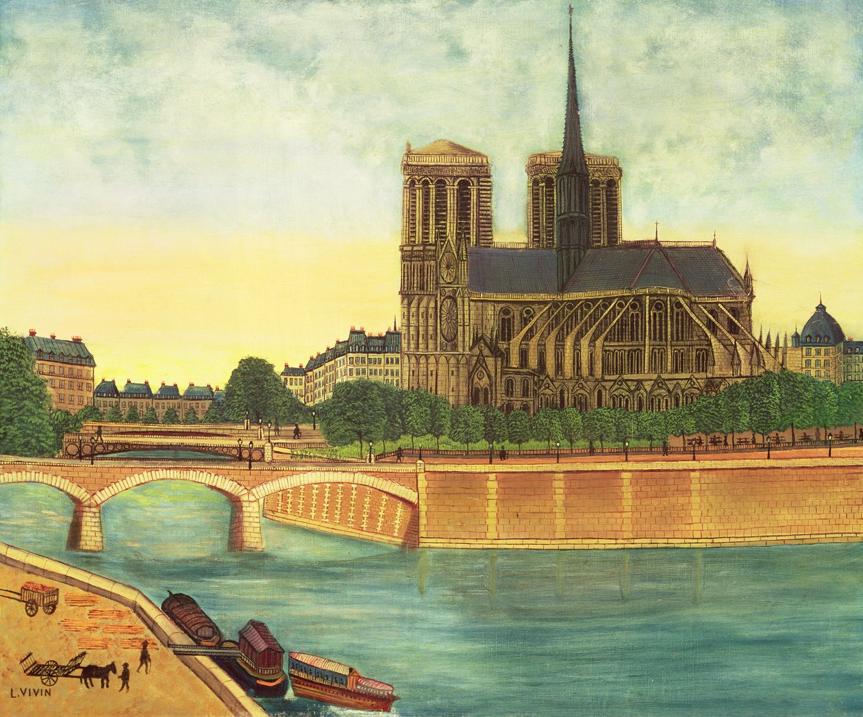Notre-Dame (vista da abside) c.1933 de Louis Vivin