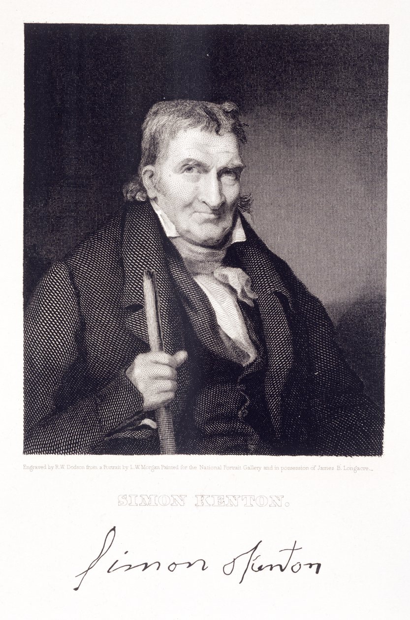 Simon Kenton (1755-1836) gravado por Richard W. Dodson (1812-1867) de Louis W. Morgan
