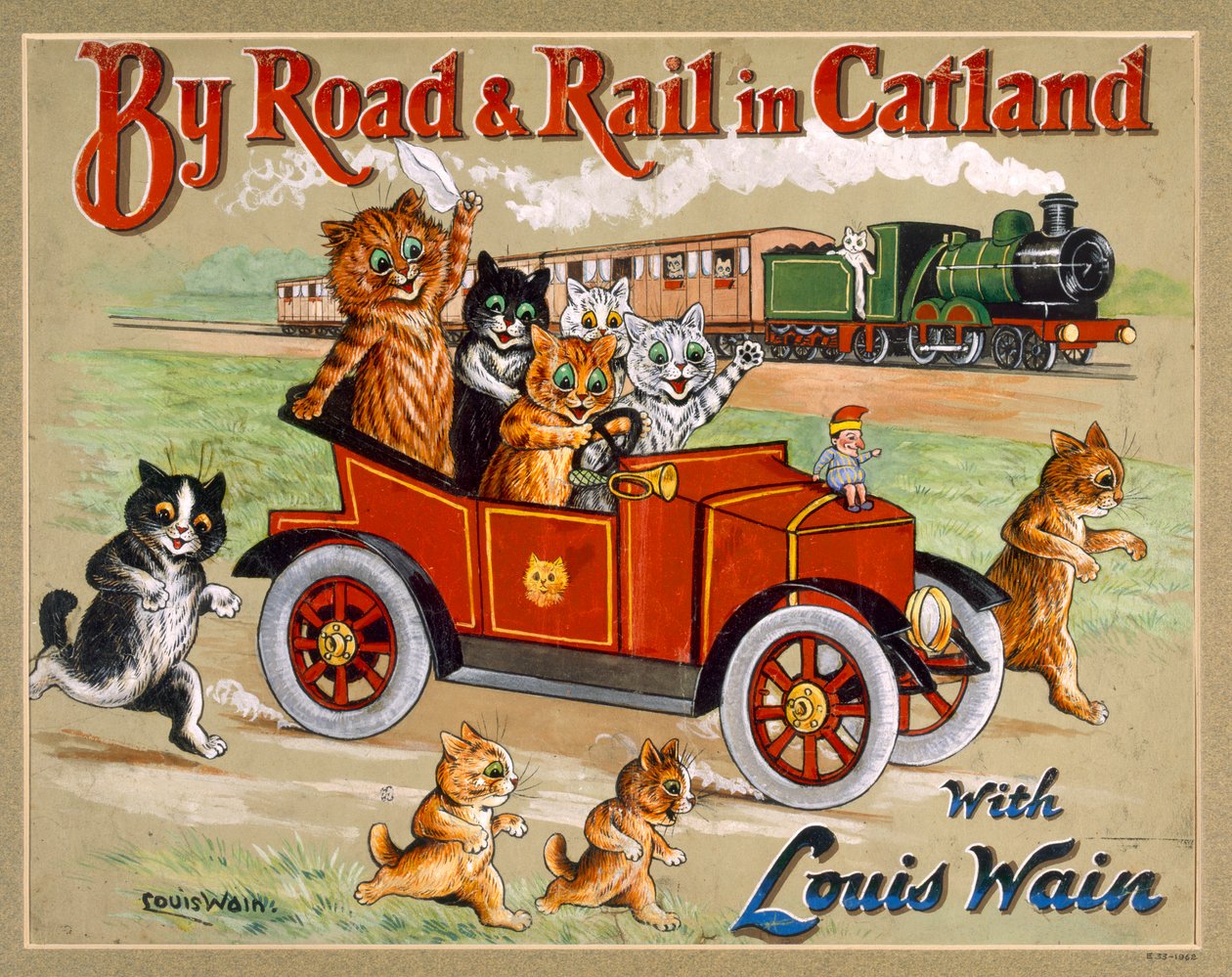 Pela estrada e pelo trilho em Catland, 20o de Louis Wain