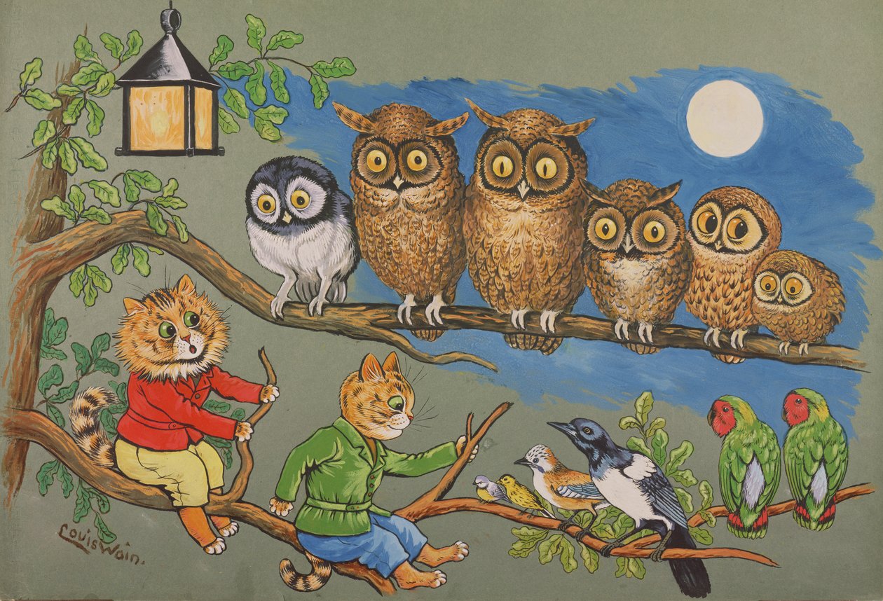 Sonata ao luar, c.1900-10 de Louis Wain