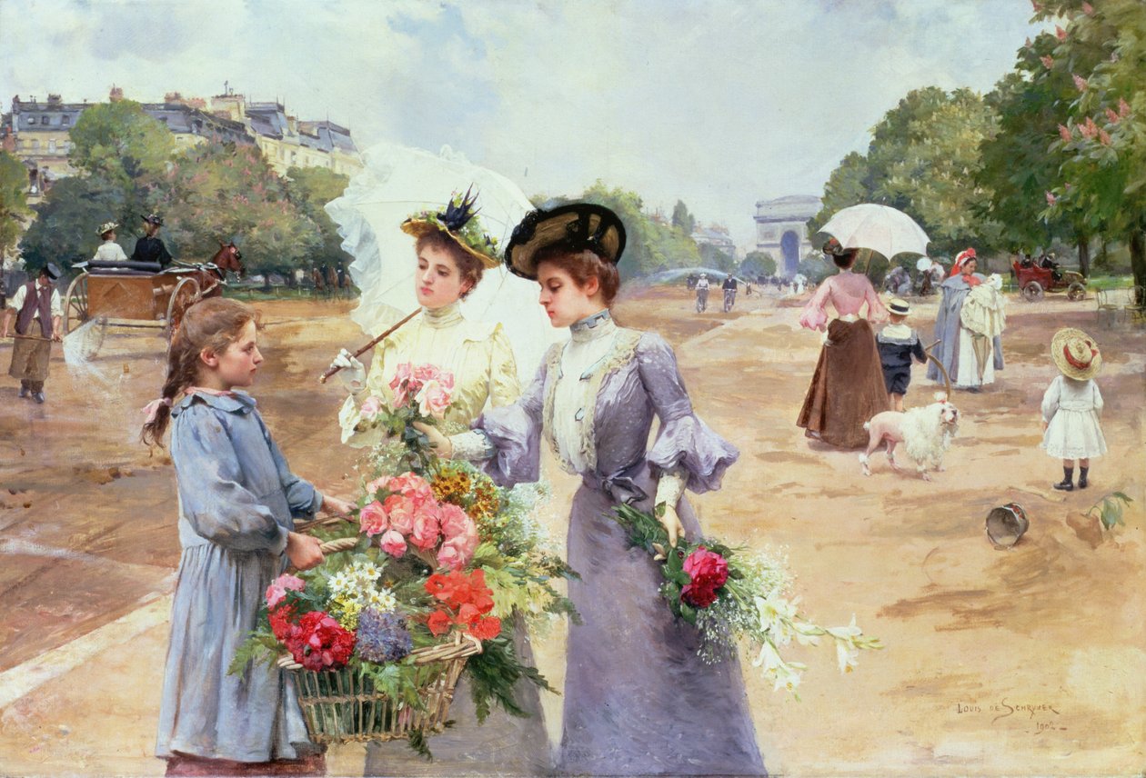 Manhã de primavera, avenida Bois de Boulogne, 1902 de Louis de Schryver