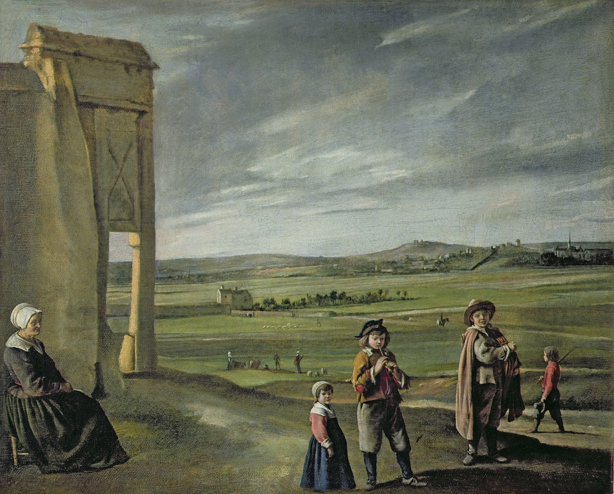 Paisagem com camponeses, c.1640 de Louis le Nain