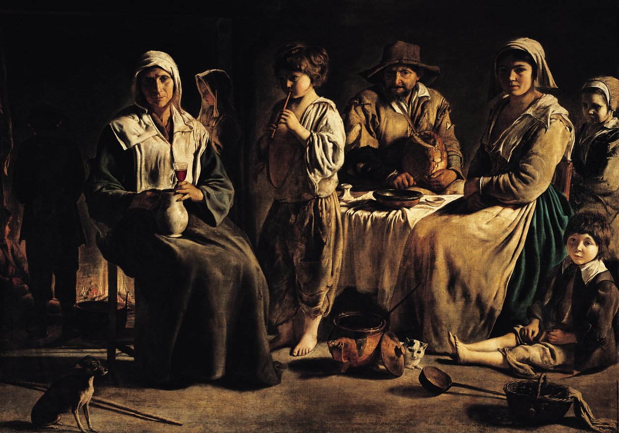 Família camponesa em um interior, c.1643 de Louis le Nain