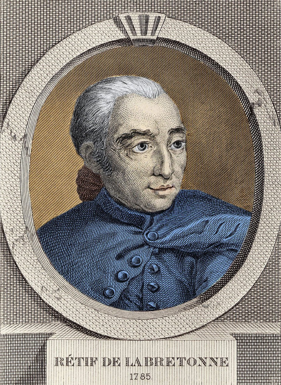 Retrato de Restif de La Bretonne (1734-1806) - por Binet, gravura de Louis (after) Binet