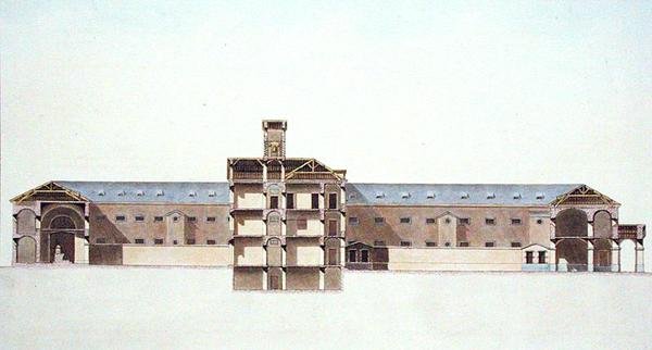 Cross Section of the New Prison in Brussels, from 