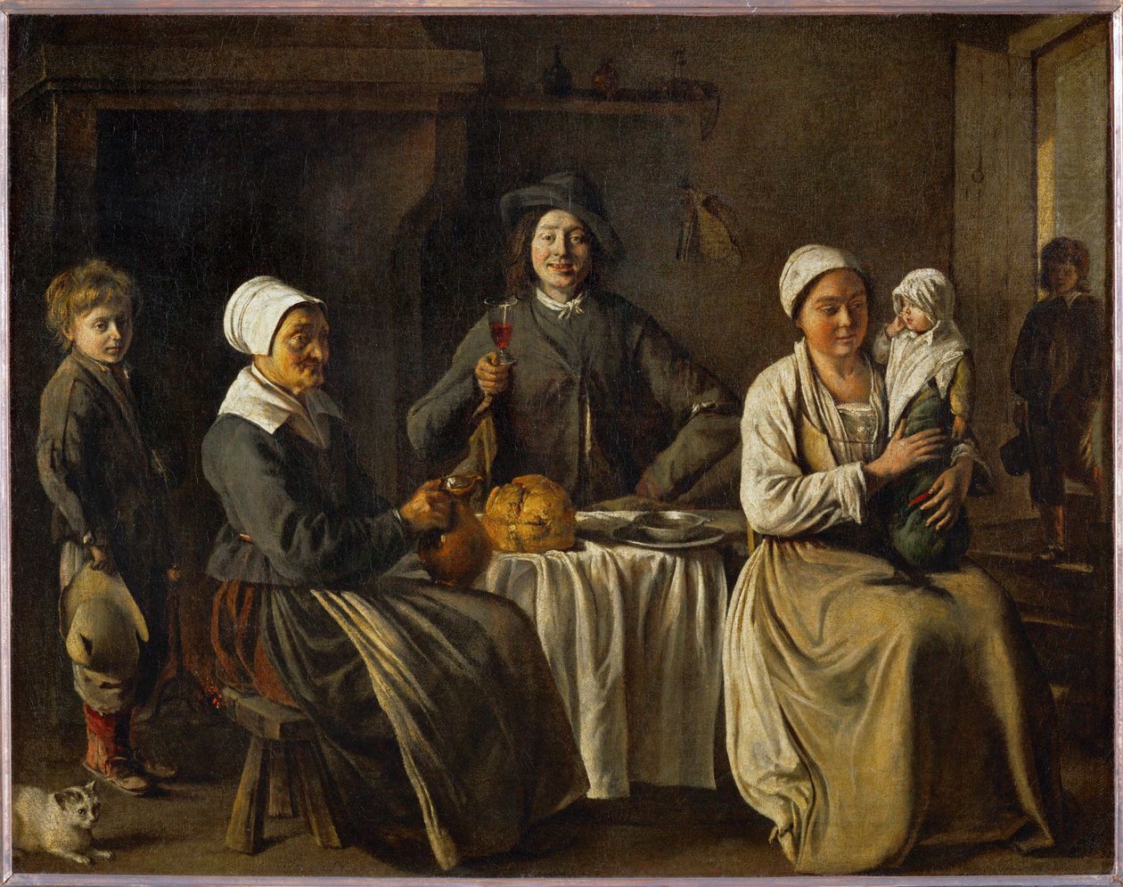 A família feliz, também O regresso do batismo ... de Louis (attr. to) Le Nain
