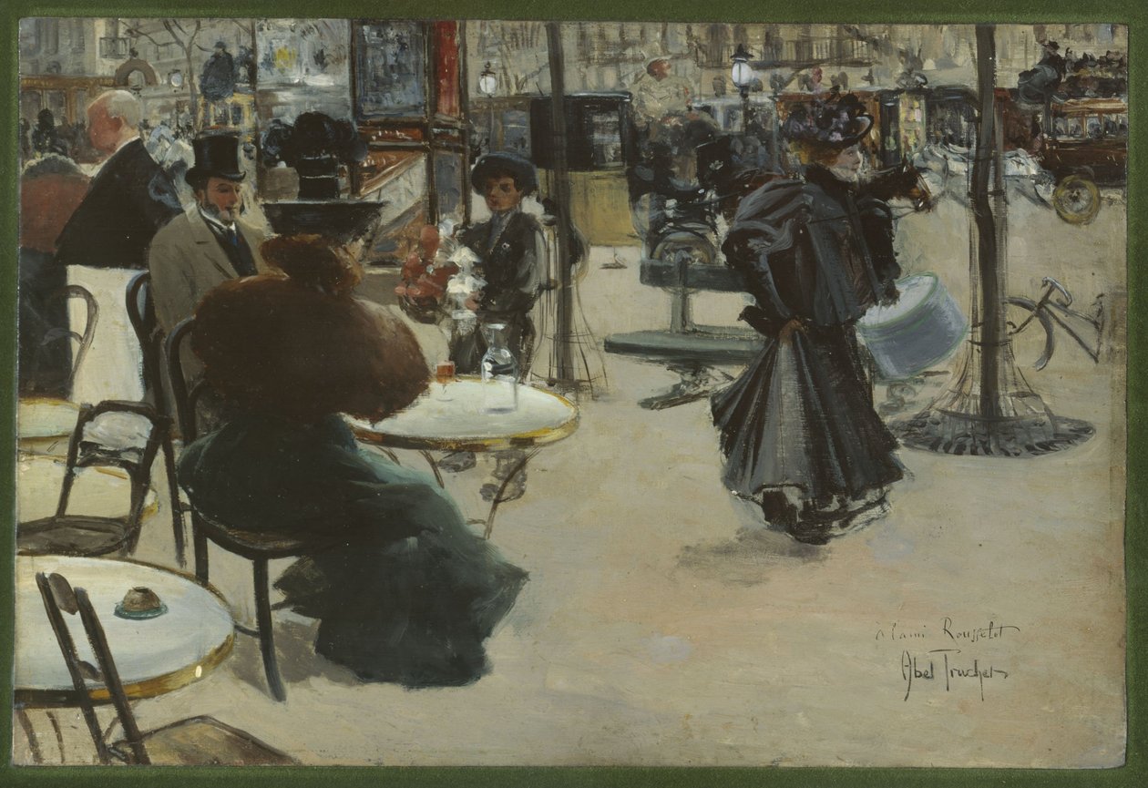 Cena de rua, também conhecida como Terraço de um café, ca. 1895 (óleo sobre madeira) de Louis Abel Truchet