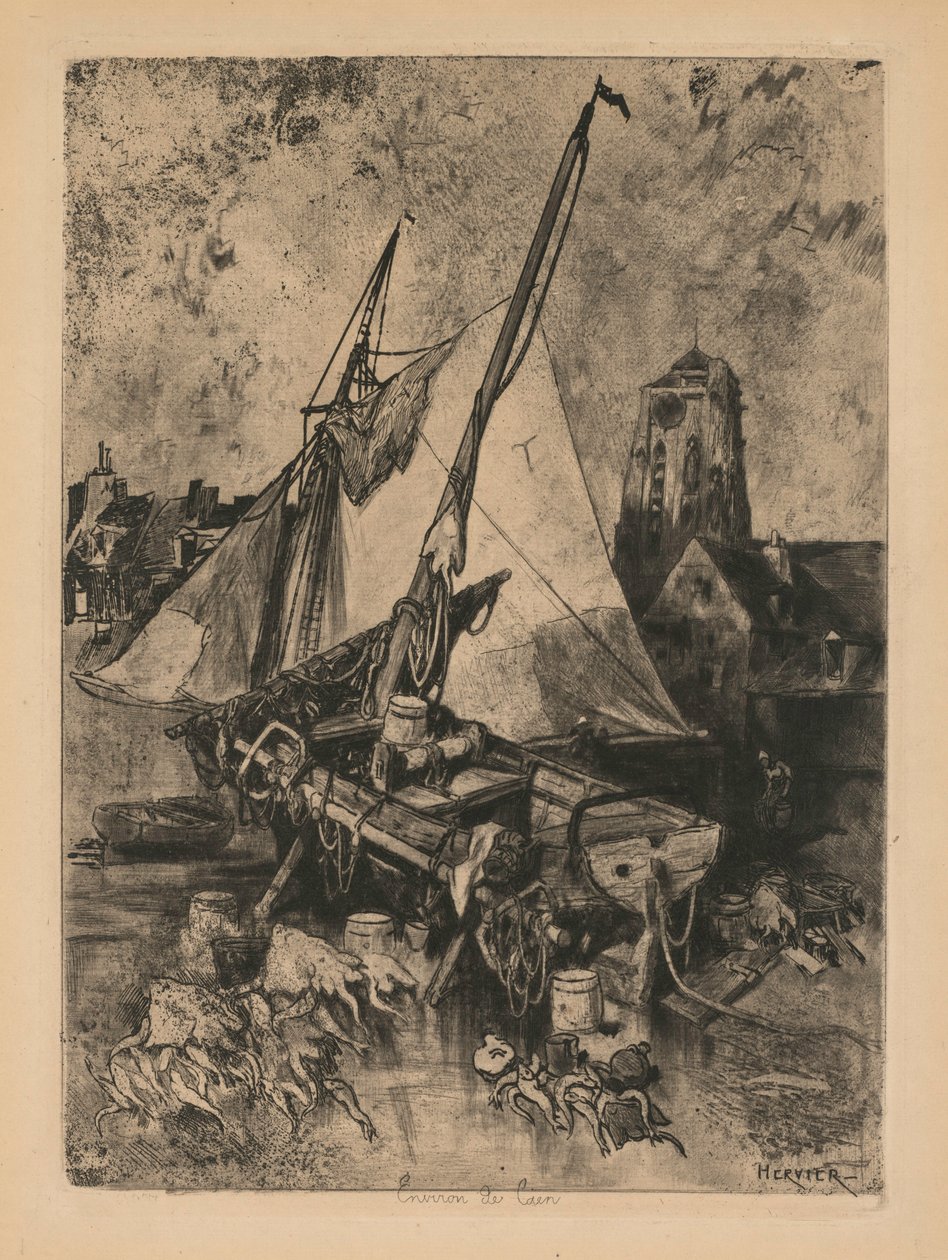 Barcos de pesca, Normandia Environ de Caen, c. 1862-1864. de Louis Adolphe Hervier
