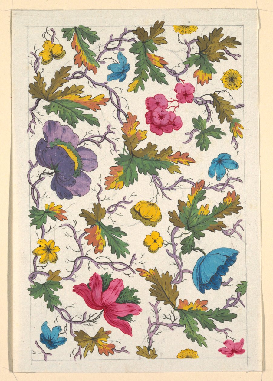 Design floral para têxteis impressos de Louis Albert DuBois