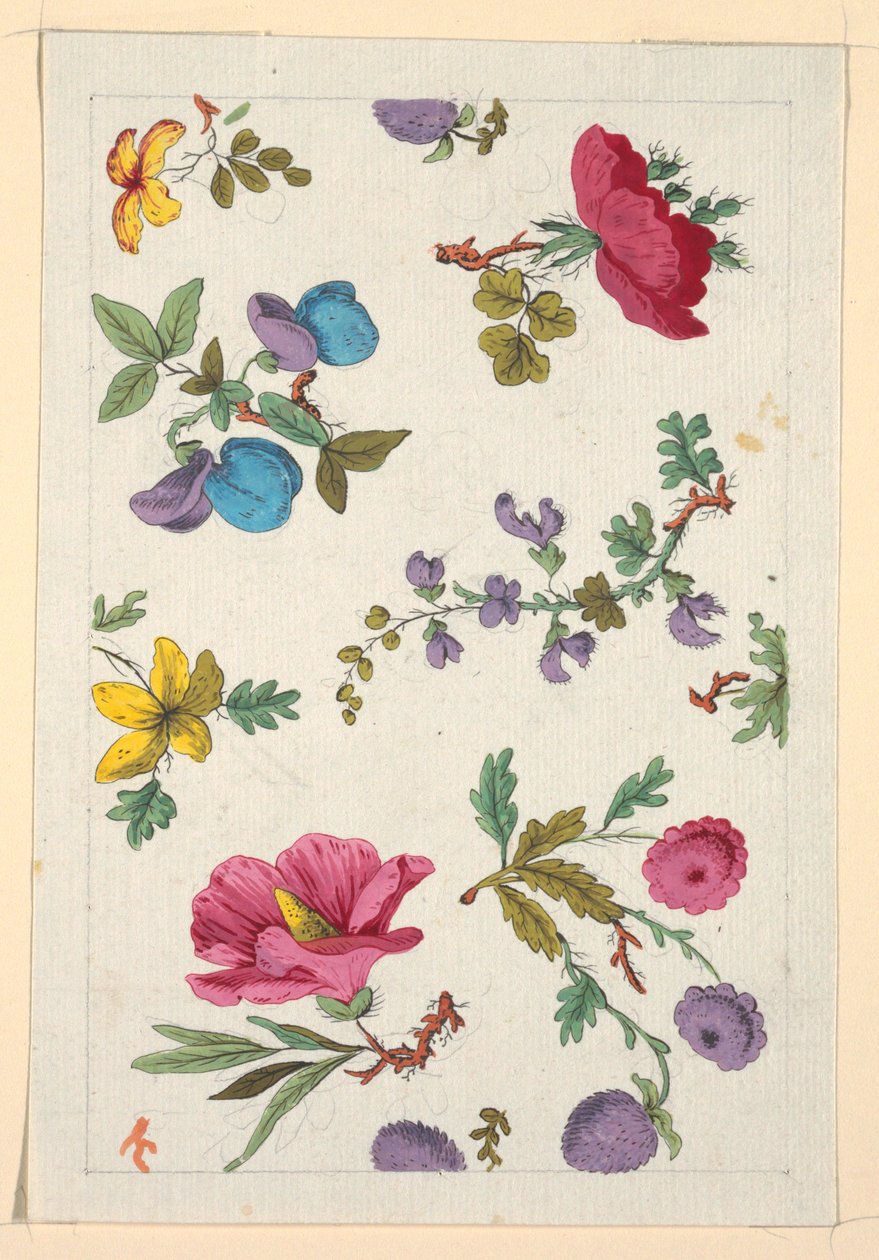 Design floral para têxteis impressos de Louis Albert DuBois