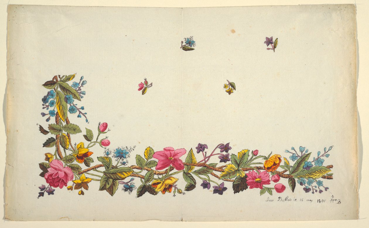 Design floral para têxteis impressos de Louis Albert DuBois