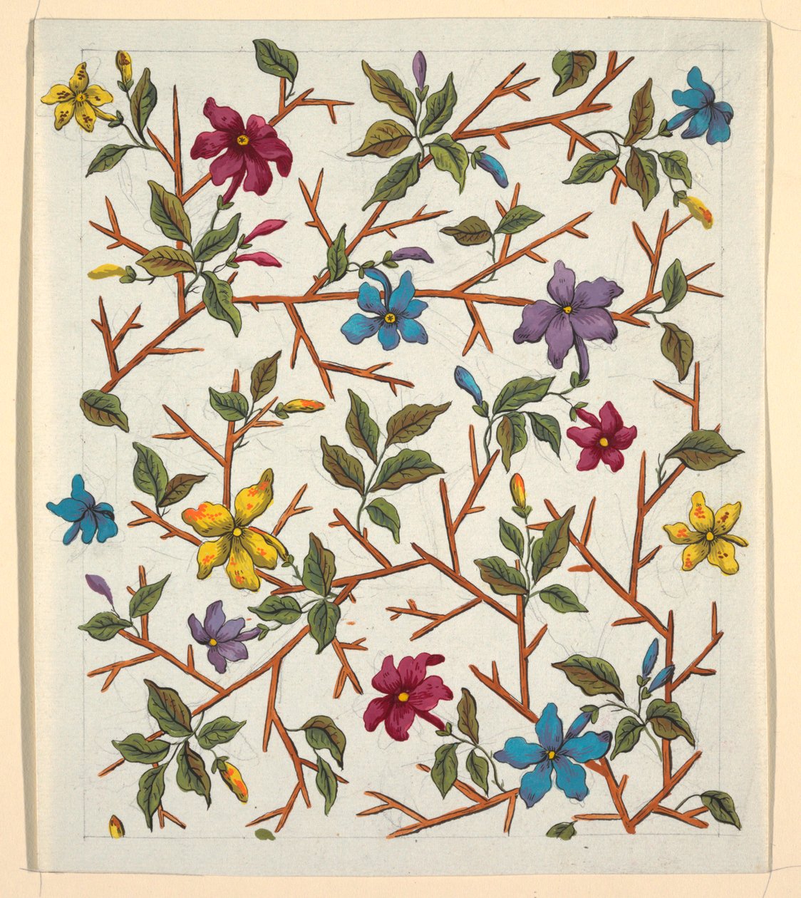 Design floral para têxteis impressos de Louis Albert DuBois