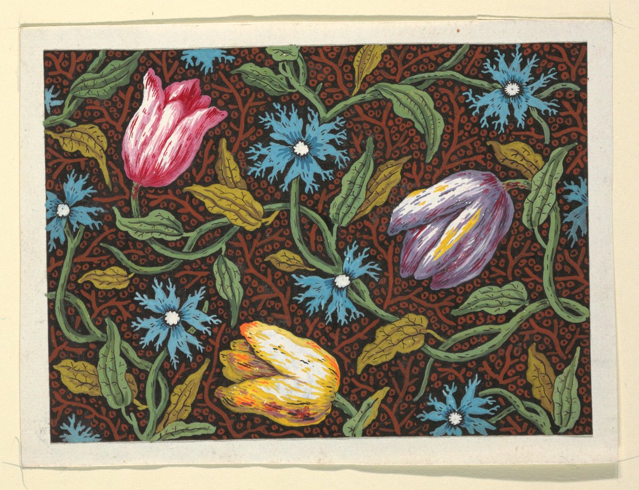 Design floral para tecidos estampados de Louis Albert DuBois