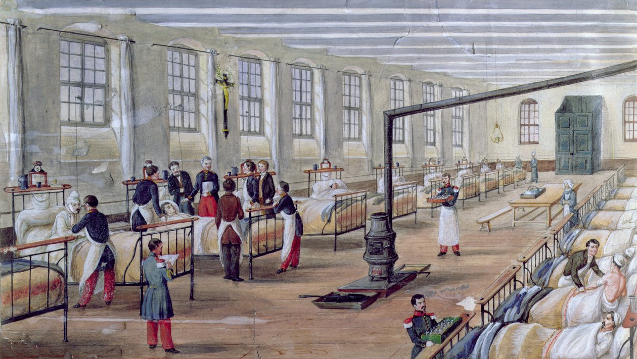 Hospital Militar de Val-de-Grace em Paris, 1854 de Louis Amable Crapelet