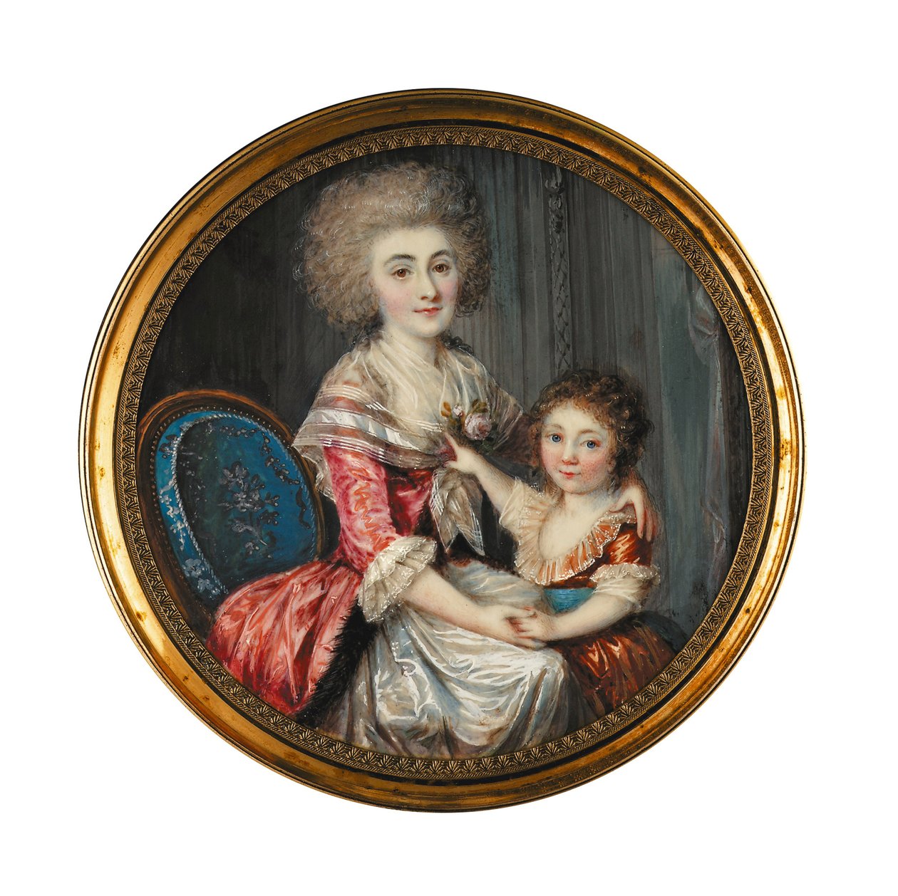 Uma jovem chamada Madame de Genlis, abraçando seu filho de Louis Andre Fabre