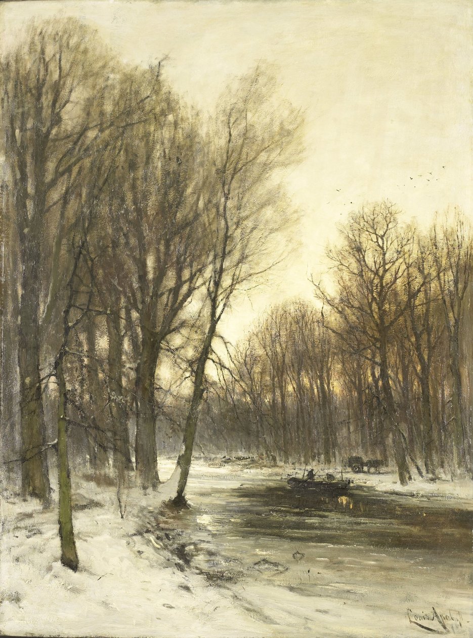 Uma visão da tarde de Snowy Woods de Louis Apol