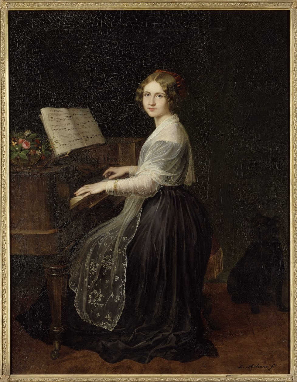 Retrato da Soprano Jenny Lind (1820-1887), de Asher, Louis (1804-1878). Óleo sobre tela de Louis Asher