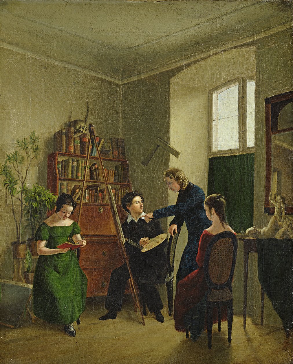 O artista em seu estúdio, 1828 de Louis Asher