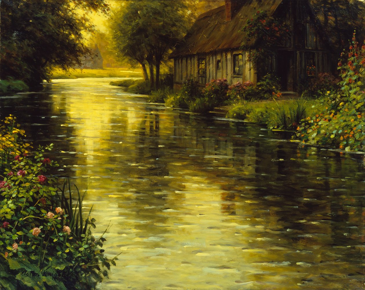 A Hora Dourada (óleo sobre tela) de Louis Aston Knight