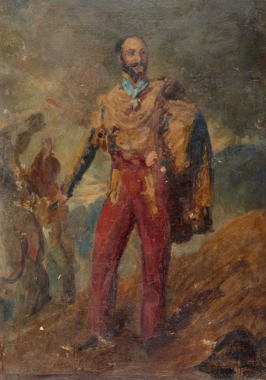 Esboço de retrato de um oficial permanente de Louis Auguste Baron de Schwiter
