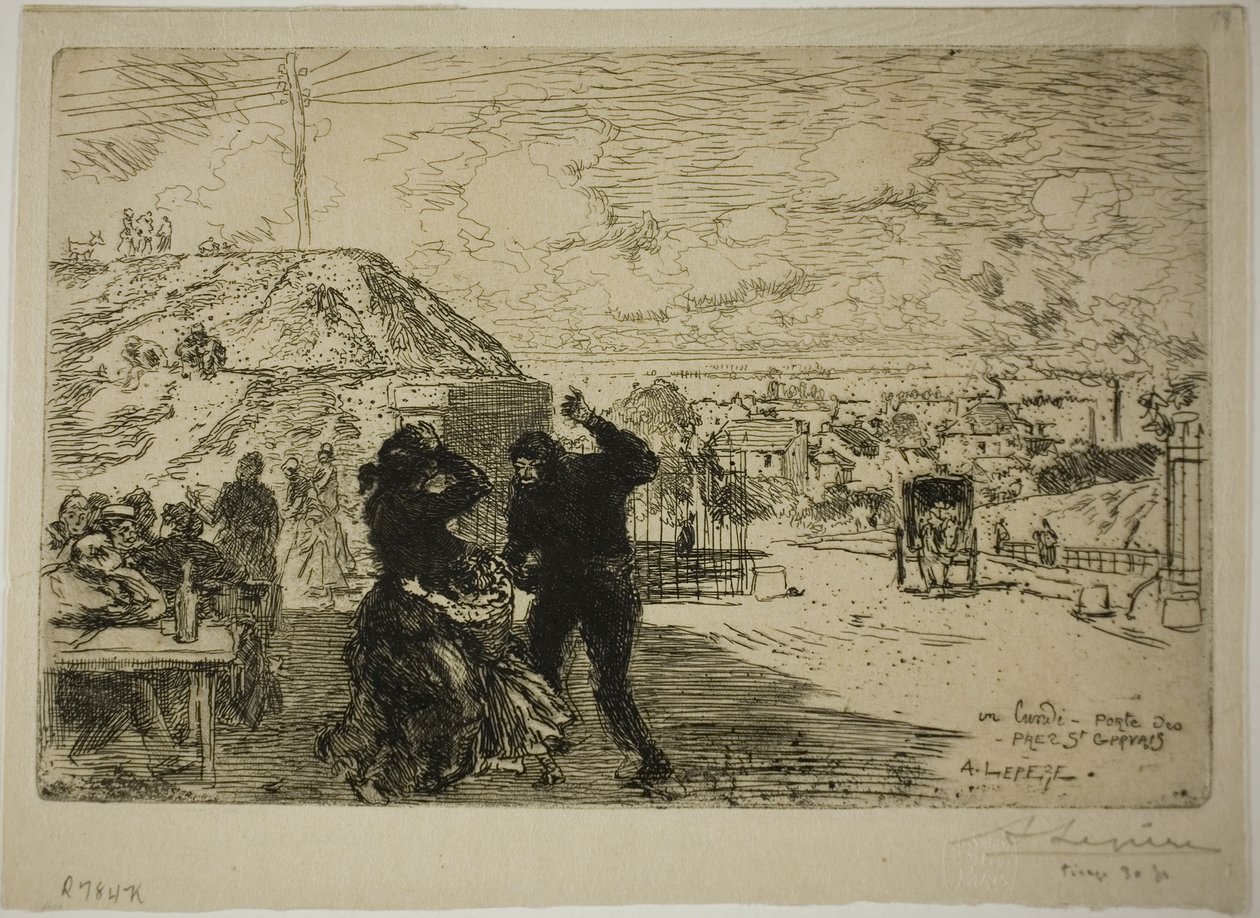 Uma segunda-feira, entrada em Prés-Saint-Gervais de Louis Auguste Lepère