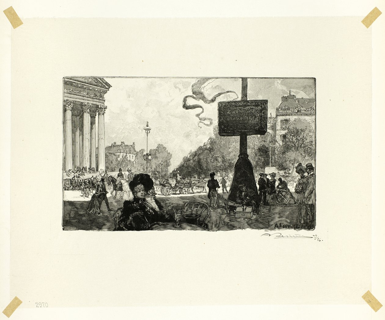 Esquina da Rue Royale, placa dezasseis de Le Long de la Seine et des Boulevards de Louis Auguste Lepère