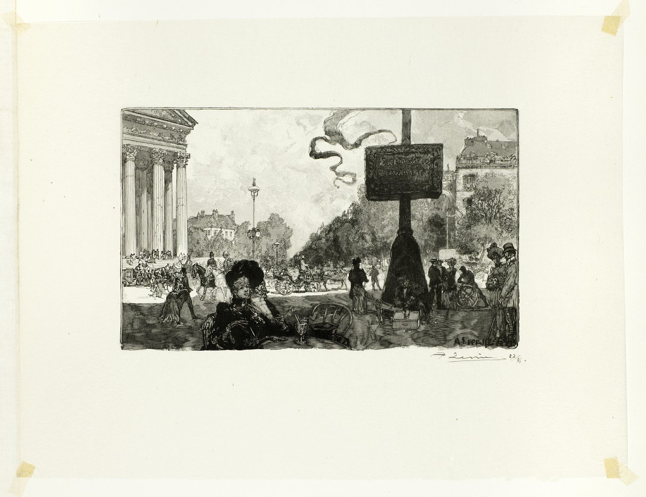 Esquina da Rue Royale, placa dezasseis de Le Long de la Seine et des Boulevards de Louis Auguste Lepère