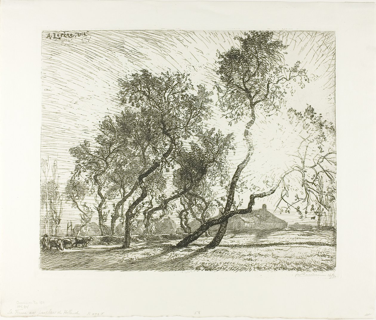 Quinta com choupos holandeses de Louis Auguste Lepère