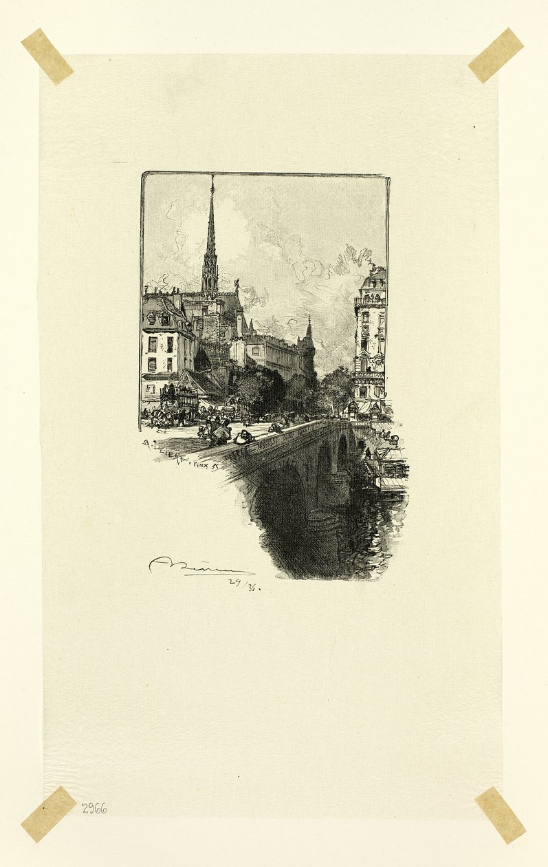 Pont Saint-Michel, placa doze de Le Long de la Seine et des Boulevards de Louis Auguste Lepère