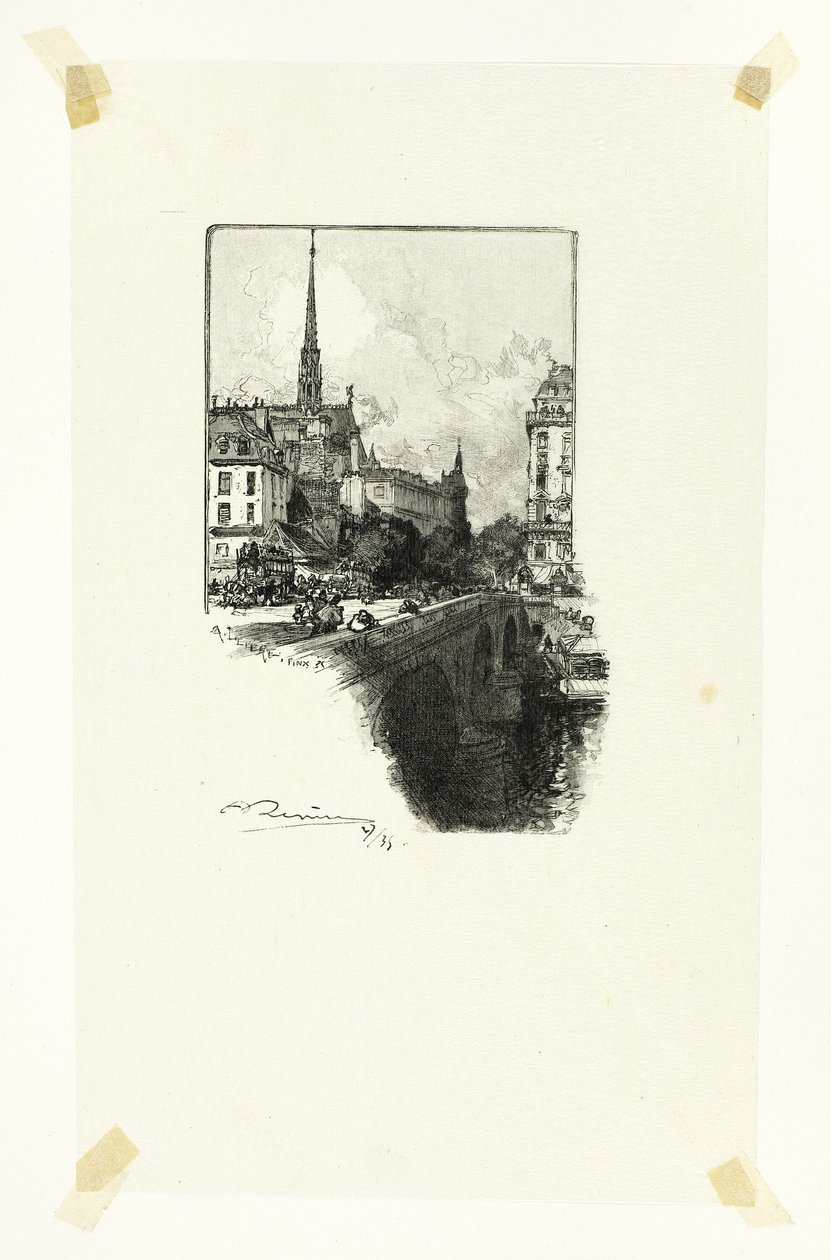 Pont Saint-Michel, placa doze de Le Long de la Seine et des Boulevards de Louis Auguste Lepère