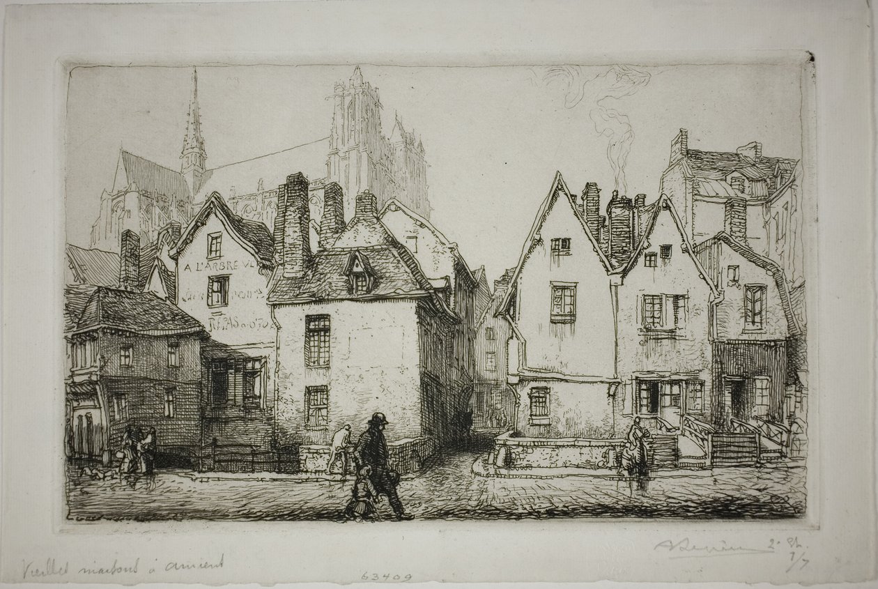 Casas antigas, Amiens de Louis Auguste Lepère