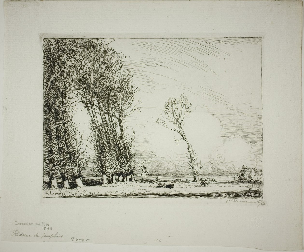 Tela de choupos de Louis Auguste Lepère