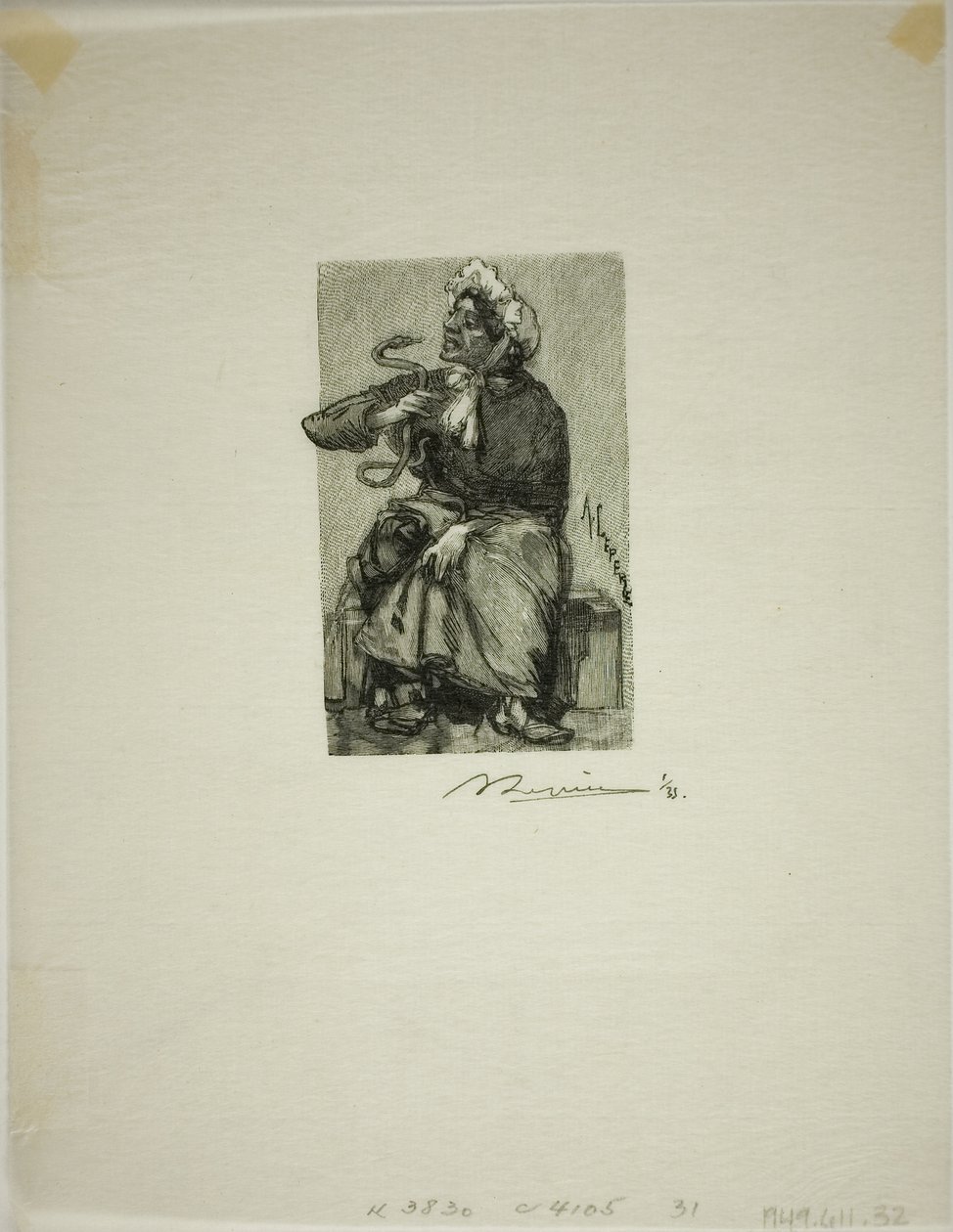 Comerciante de Serpentes de Louis Auguste Lepère