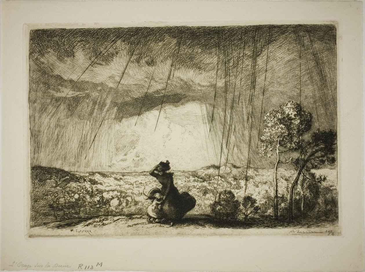 Tempestade na duna de Louis Auguste Lepère